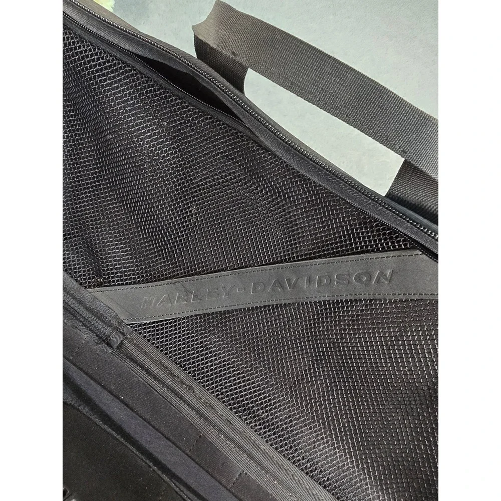Harley Davidson Black Nylon Hard Saddlebag Liner Travel Bag Embroidered Logo